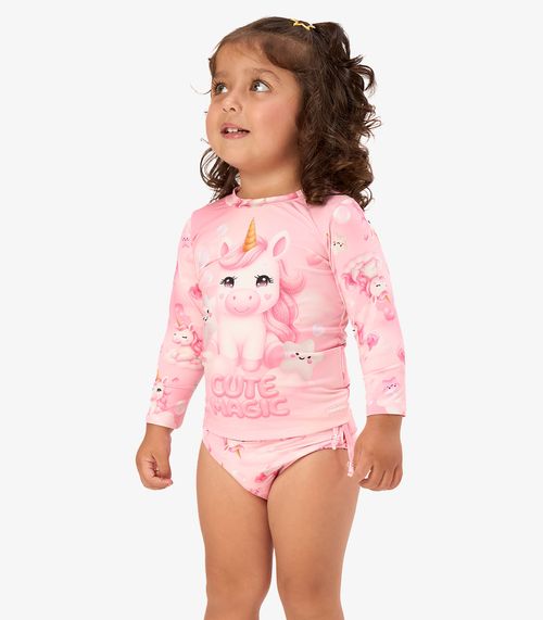 Conjunto Bíquini Infantil Proteção UV Rovi Kids Rosa