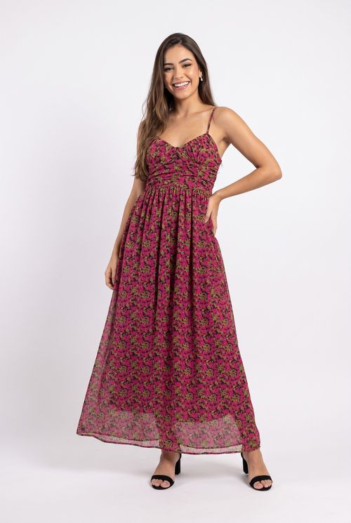 Fem casual fcav091 vestido floral drapea estampado