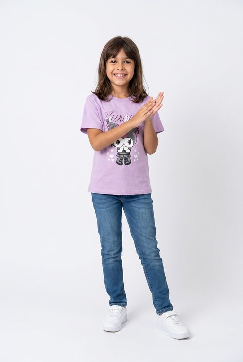 Blusa Infantil Menina Lilás Kuromi Sanrio