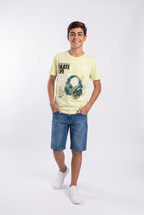 Camiseta Infantil Menino Verde Lima Skate Life