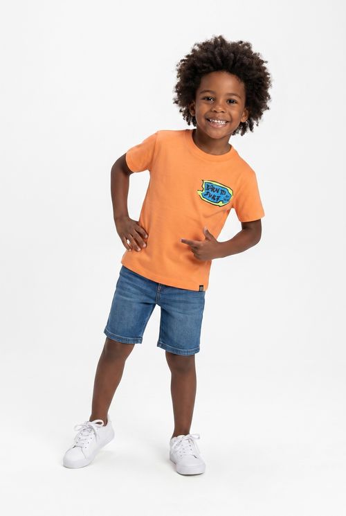 Camiseta Infantil Menino Laranja Born To Surf