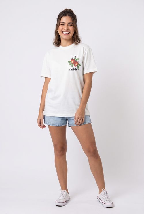 T-shirt m/c fem jov ffl451 latina off wh off white