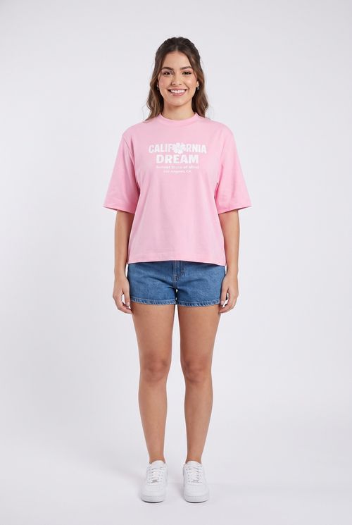 T-shirt m/c fem jov ffl452 palm spr rosa rosa medio