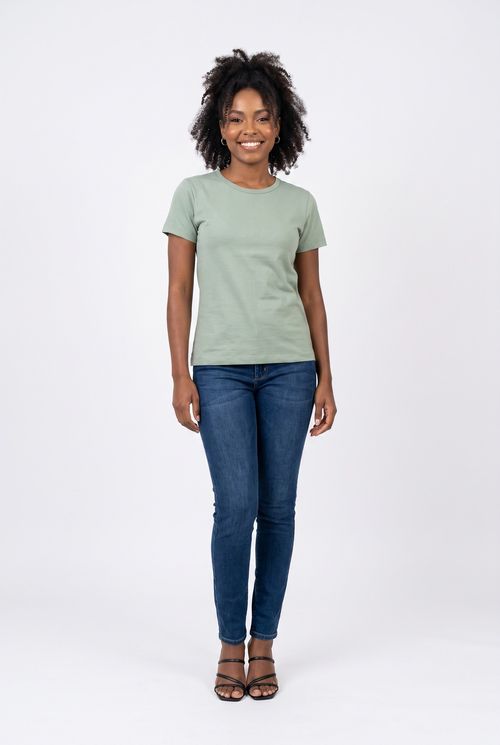 Blusa fem bsc fpjl050 m/c cotton verde c verde claro